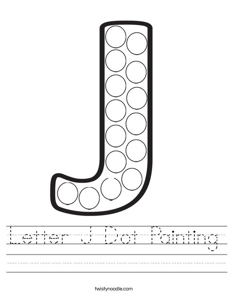 Letter J Dot Painting Worksheet