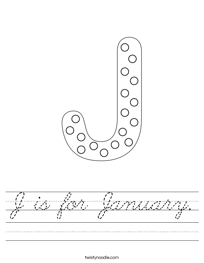 J is for January. Worksheet