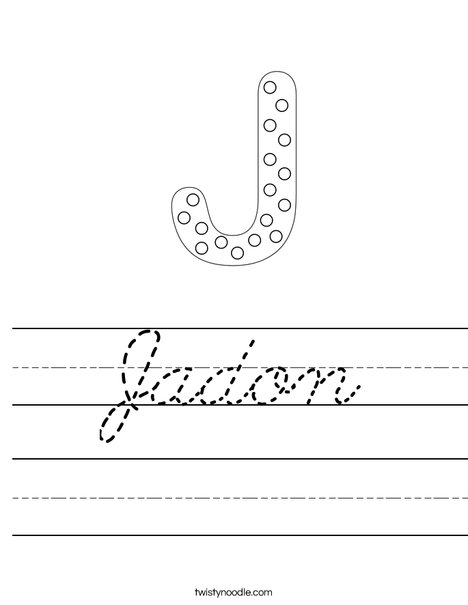 Letter J Dots Worksheet