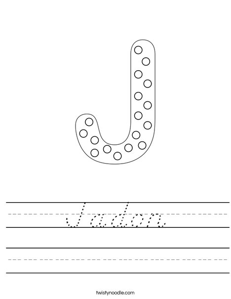 Letter J Dots Worksheet