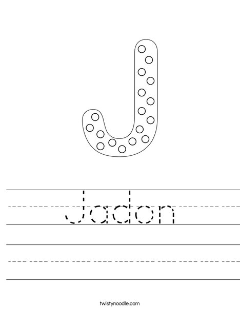 Letter J Dots Worksheet