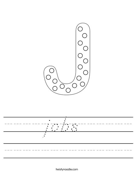 Letter J Dots Worksheet