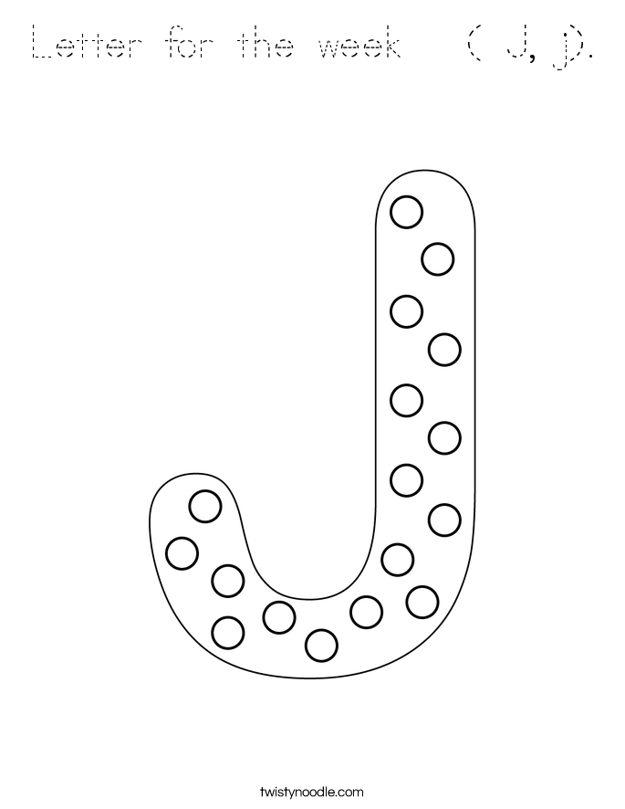 Letter for the week   ( J, j). Coloring Page