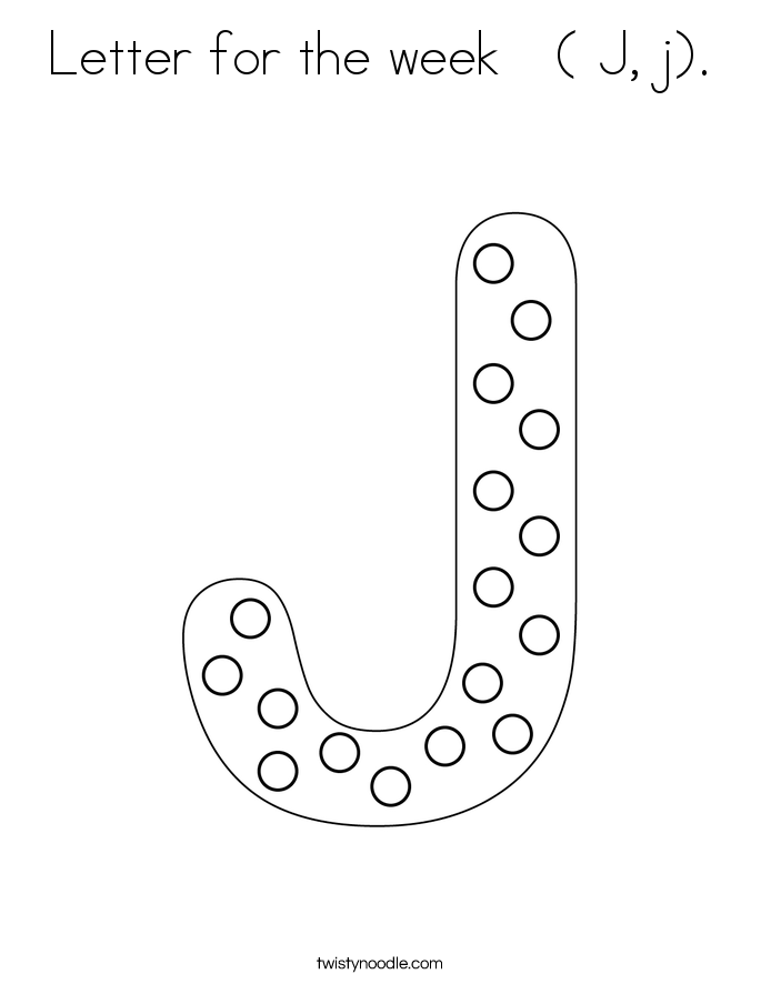 Letter for the week   ( J, j). Coloring Page