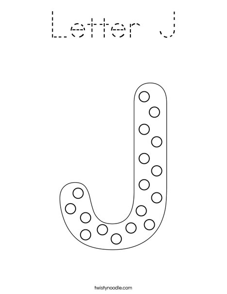 letter j coloring page tracing twisty noodle