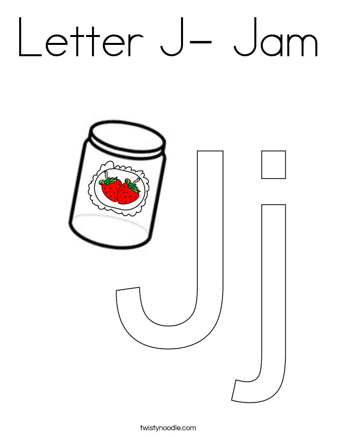 Letter J- Jam Coloring Page