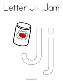 Letter J- Jam Coloring Page