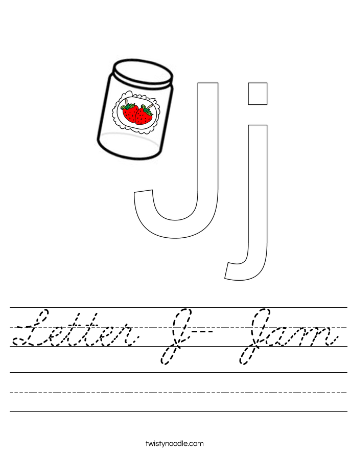 Letter J- Jam Worksheet