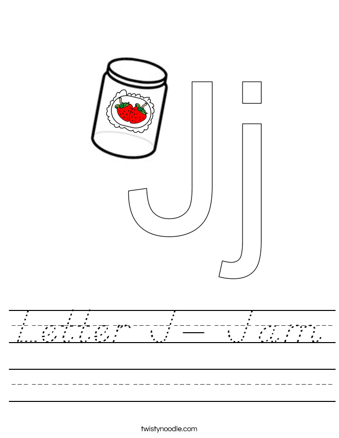 Letter J- Jam Worksheet