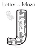 Letter J Maze Coloring Page