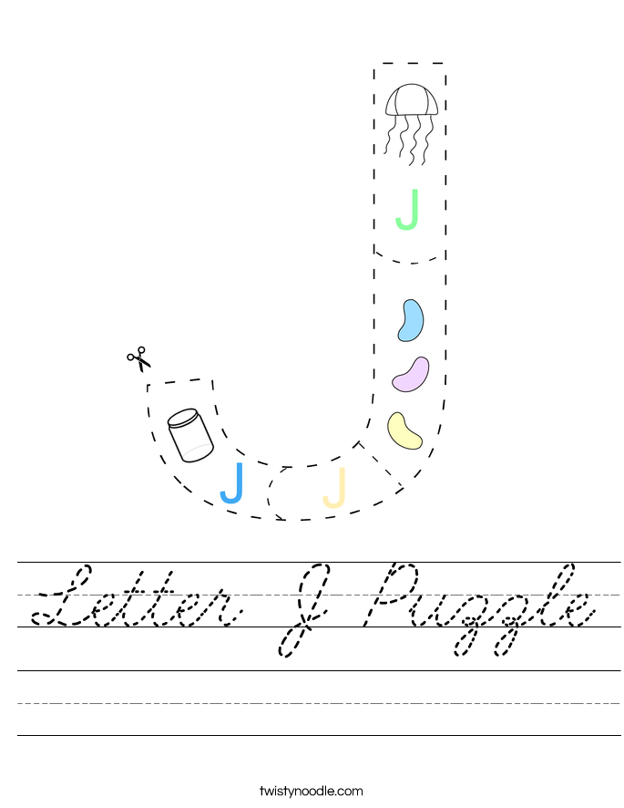 Letter J Puzzle Worksheet