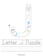 Letter J Puzzle Handwriting Sheet