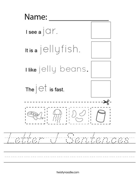 Letter J Sentences Worksheet