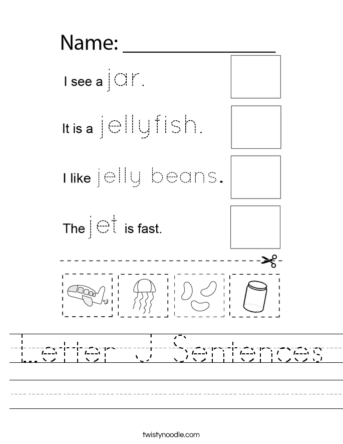 Letter J Sentences Worksheet