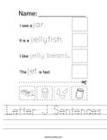 Letter J Sentences Worksheet