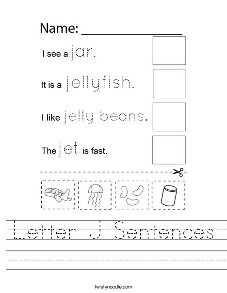 Letter J Sentences Worksheet