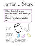 Letter J Story Coloring Page