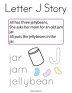 Letter J Story Coloring Page