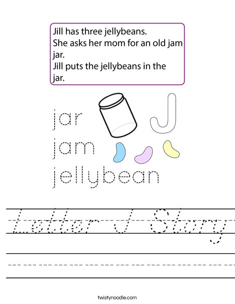 Letter J Story Worksheet