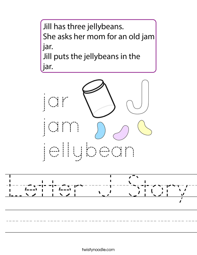 Letter J Story Worksheet