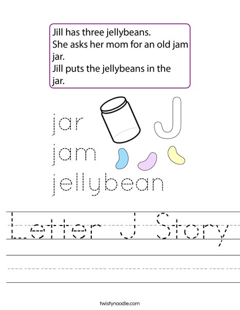Letter J Story Worksheet