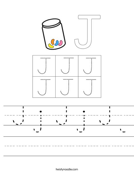 J j J j J j Worksheet - Twisty Noodle