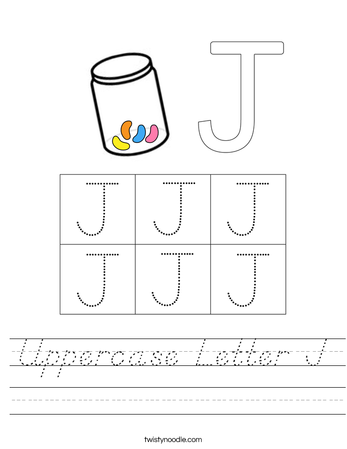 Uppercase Letter J Worksheet