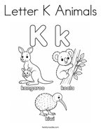 Letter K Animals Coloring Page