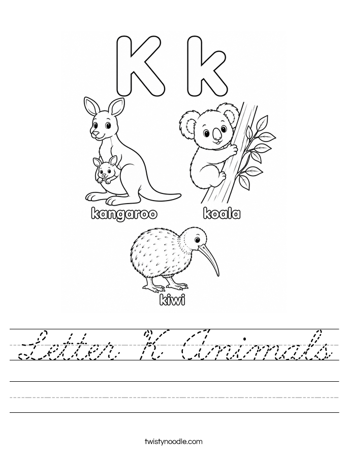 Letter K Animals Worksheet