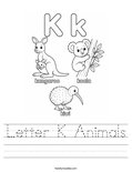 Letter K Animals Worksheet