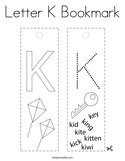 Letter K Bookmark Coloring Page