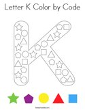 Letter K Color by Code Coloring Page