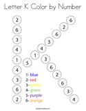Letter K Color by Number Coloring Page