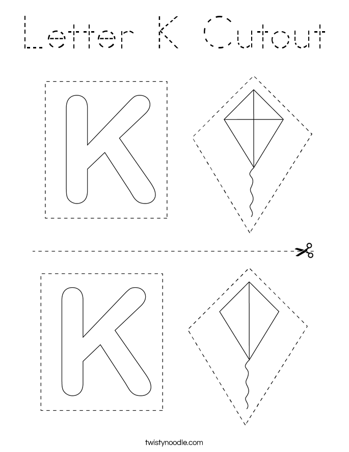 Letter K Cutout Coloring Page