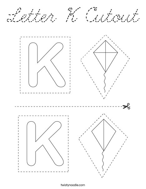 Letter K Cutout Coloring Page