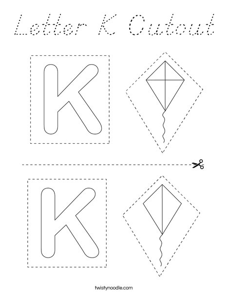 Letter K Cutout Coloring Page