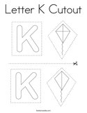 Letter K Cutout Coloring Page