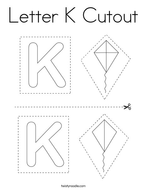 Letter K Cutout Coloring Page