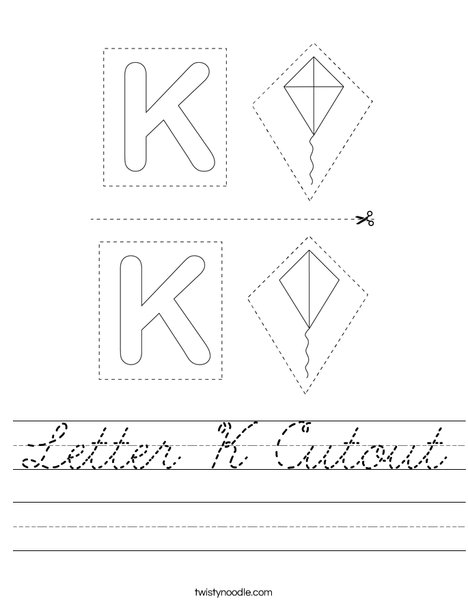 Letter K Cutout Worksheet