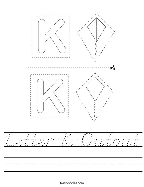 Letter K Cutout Worksheet