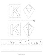 Letter K Cutout Handwriting Sheet