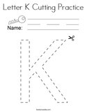 Letter K Cutting Practice Coloring Page