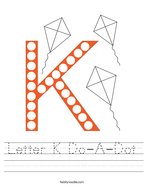 Letter K Do-A-Dot Handwriting Sheet
