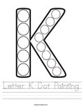 Letter K Dot Painting Worksheet