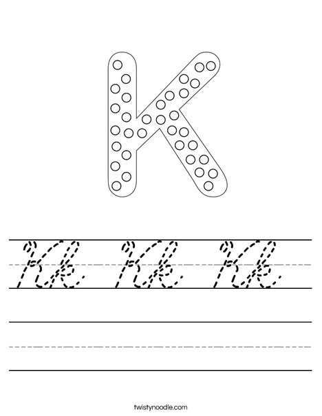 Letter K Dots Worksheet