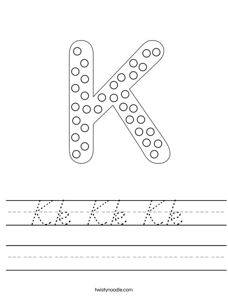 Letter K Dots Worksheet