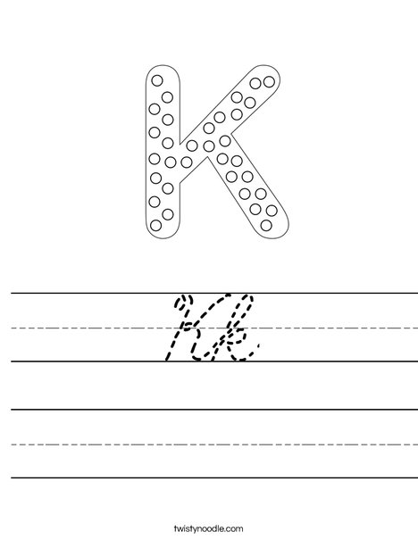 Letter K Dots Worksheet