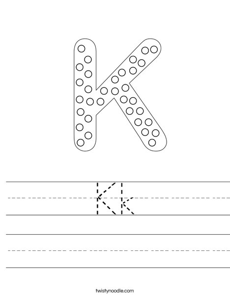 Letter K Dots Worksheet