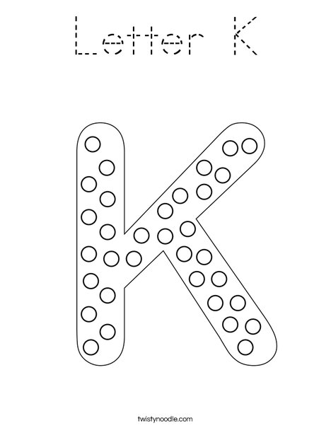 Letter K Dots Coloring Page
