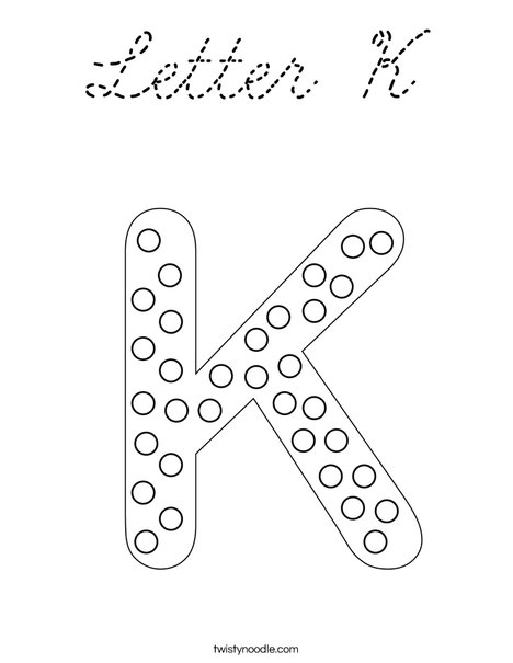 Letter K Dots Coloring Page